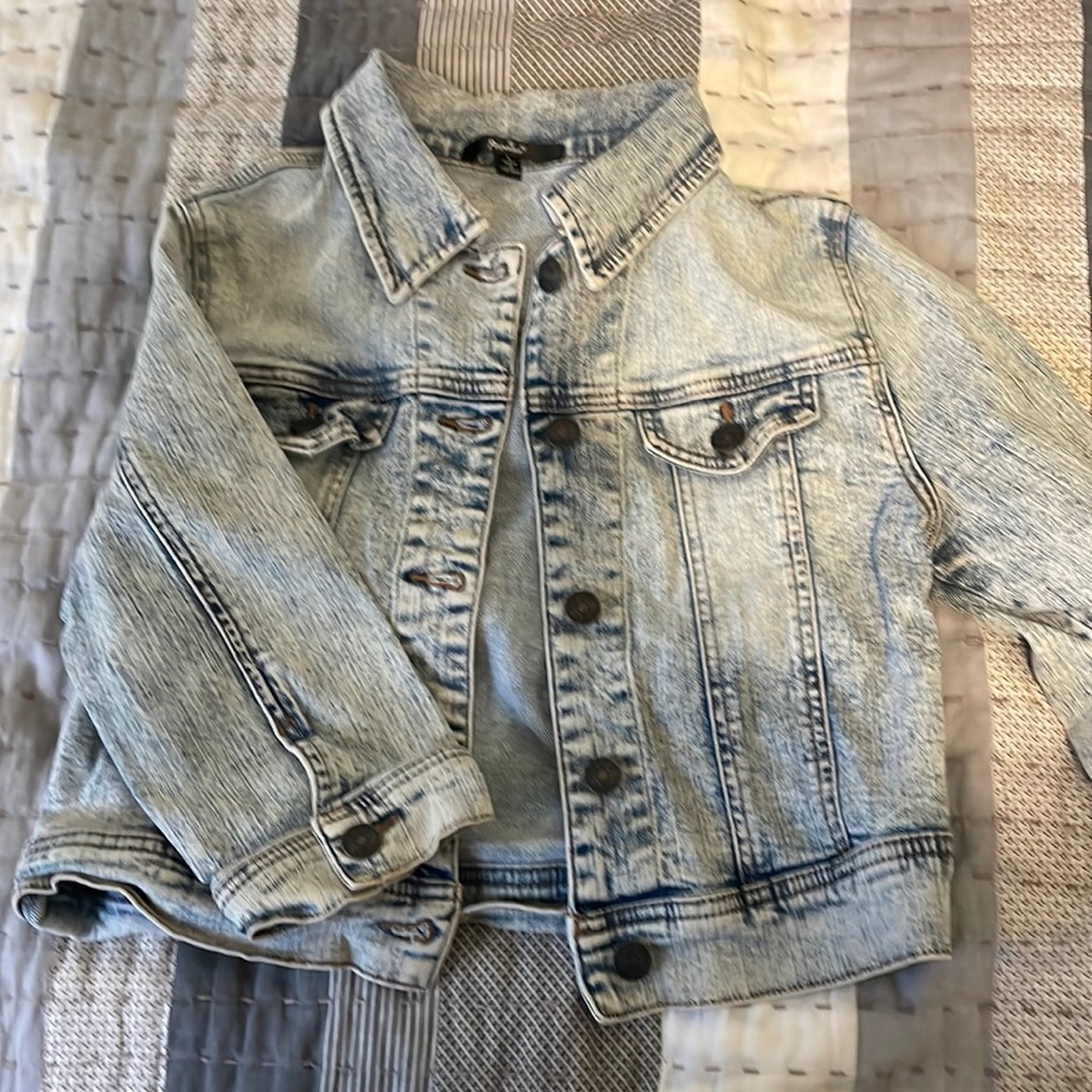 papaya stretch crop jean jacket, girls  (L)